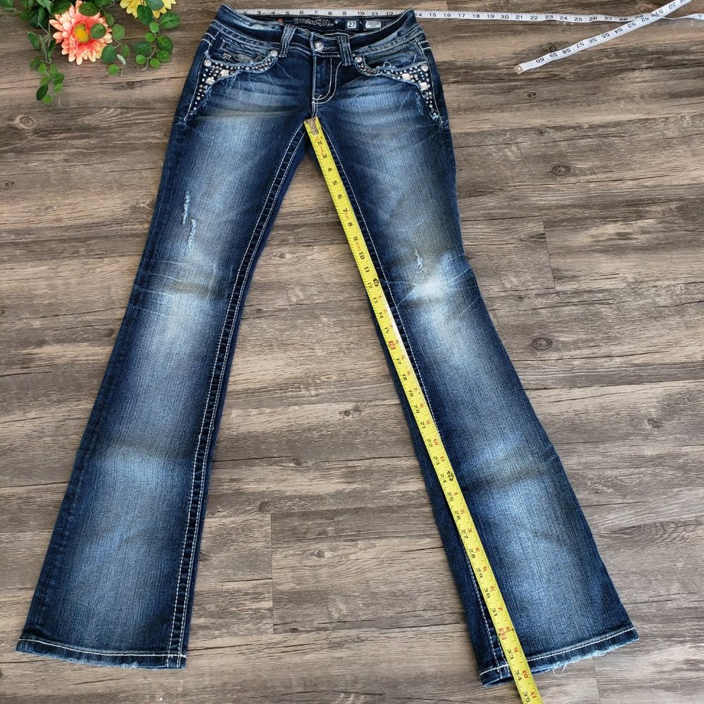 Miss Me | Square Rhinestone Bootcut Jeans - Picture 3 of 7